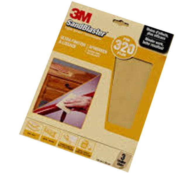 3M Sandblaster Schuurvellen Geel (Verf&Laklagen) 23x28cm 3 Vellen P320 (69022)