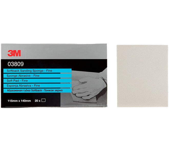 3M Softback Schuurspons, 140 mm x 115 mm, 20 st, Fine, 03809