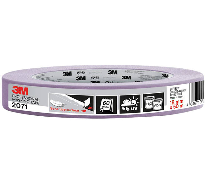 3M Afplaktape, 207118SW, Ruwe oppervlakken, 18 mm x 50 m, 1 rol - 70% PEFC SGSCH-PEFC-COC-110078