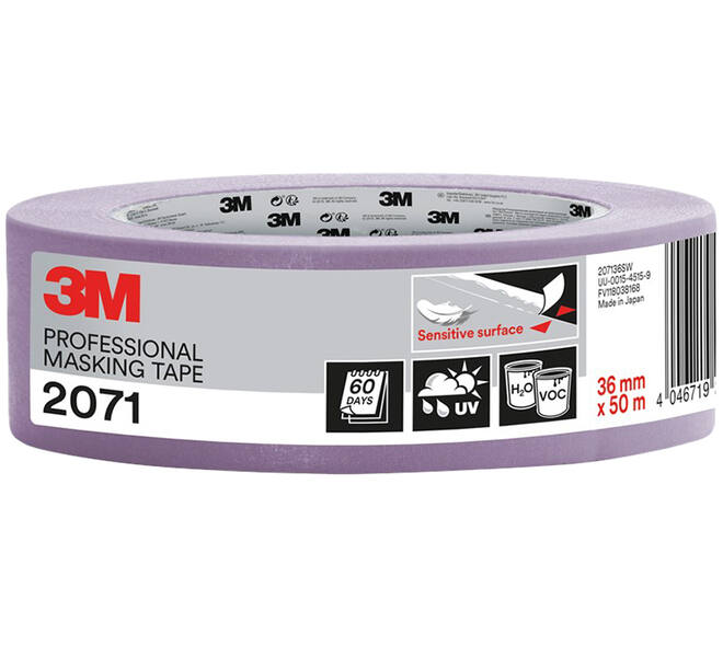 3M Afplaktape, 207136SW, Gevoelige oppervlakken, 36 mm x 50 m, 1 rol - 70% PEFC SGSCH-PEFC-COC-110078