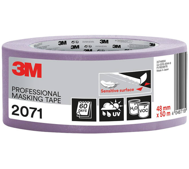 3M Afplaktape, 207148SW, Gevoelige oppervlakken, 48 mm x 50 m, 1 rol - 70% PEFC SGSCH-PEFC-COC-110078