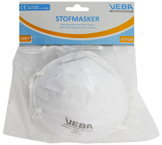 VEBA Mondkapjes/Stofmaskers FFP1 4 st