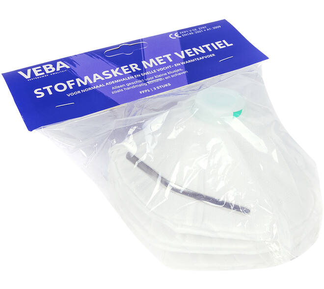 VEBA Mondkapje/Stofmaskers + Ventiel 3 st
