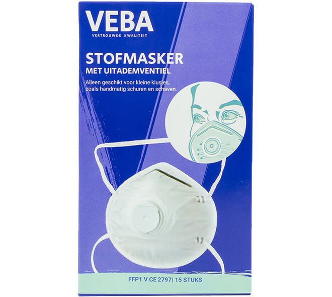 VEBA Mondkapjes/Stofmaskers Ffp1 + Ventiel 15 st