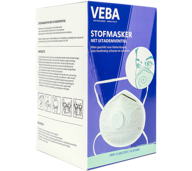 VEBA Mondkapjes/Stofmaskers Ffp1 + Ventiel 15 st