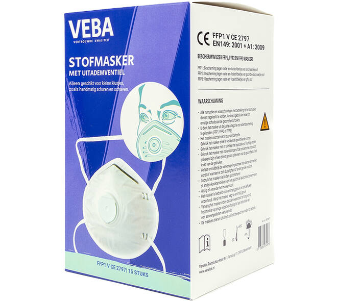 VEBA Mondkapjes/Stofmaskers Ffp1 + Ventiel 15 st