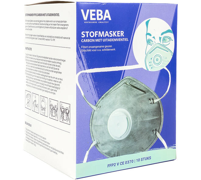 VEBA Mondkapjes/Stofmaskers FFP2 Tegen Geur + Ventiel 10 st