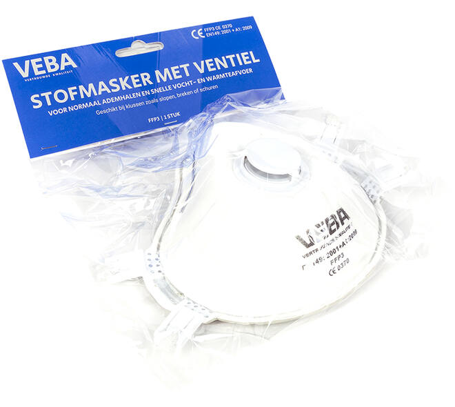 VEBA Mondkapjes/Stofmasker FFP3 + Ventiel 1 st