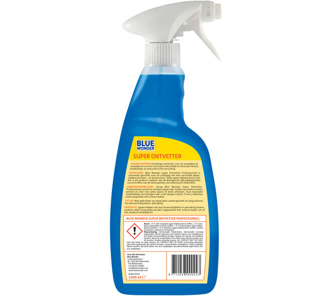 Blue Wonder Professioneel Superontvetter Spray 1 L