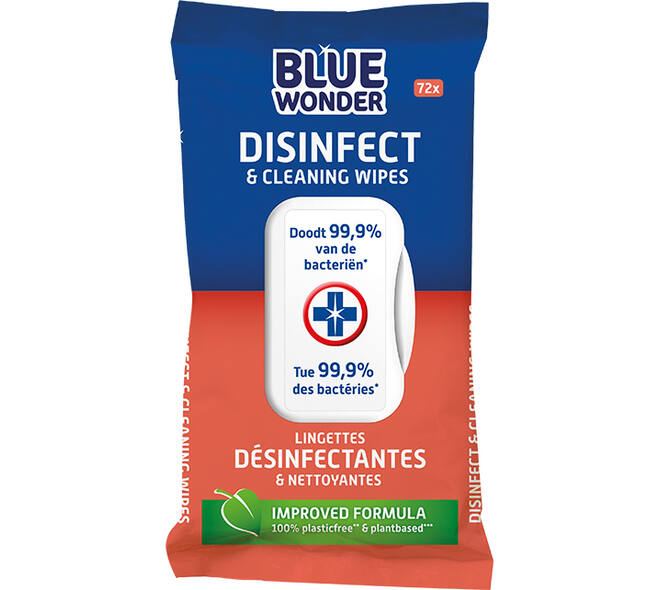 Blue Wonder Desinfectie & Cleaning Wipes 72x1 st