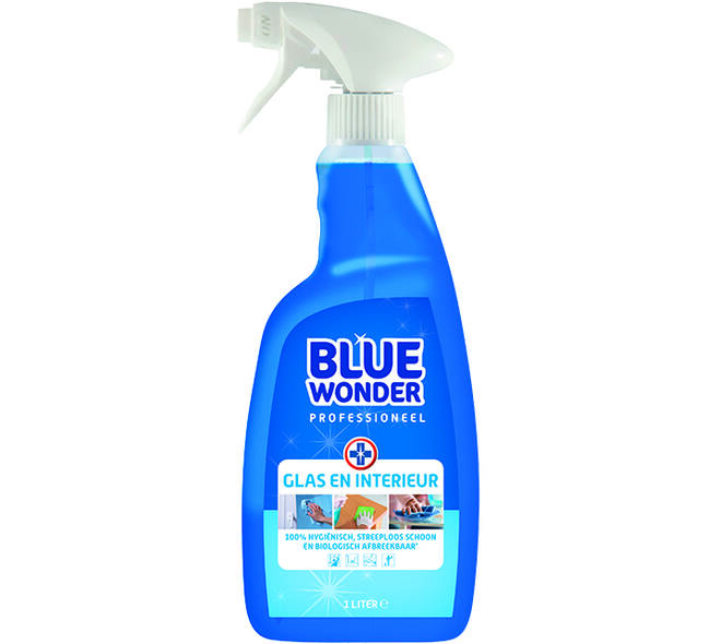 Blue Wonder Professioneel Glas En Interieur-Reiniger Spray 1 L