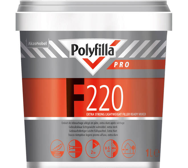 Polyfilla Pro F220 Extra Sterk Lichtgewicht Vulmiddel 1 L