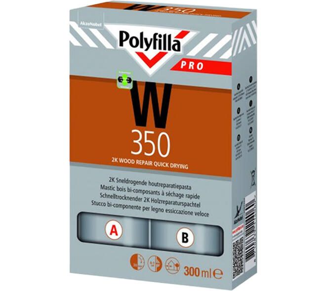 Polyfilla Pro W350 Sneldrogende Houtreparatie (2x300 ml)