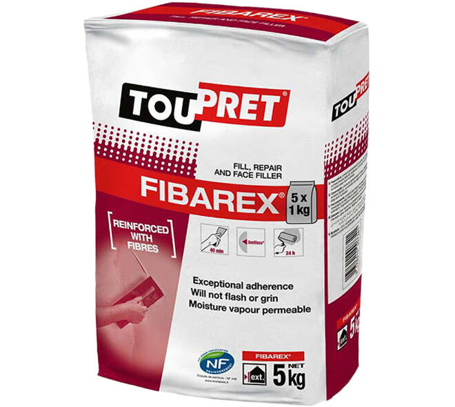 Toupret Polyvalente Buitenplamuur Fibarex 5 kg Voor Gladde Afwerking