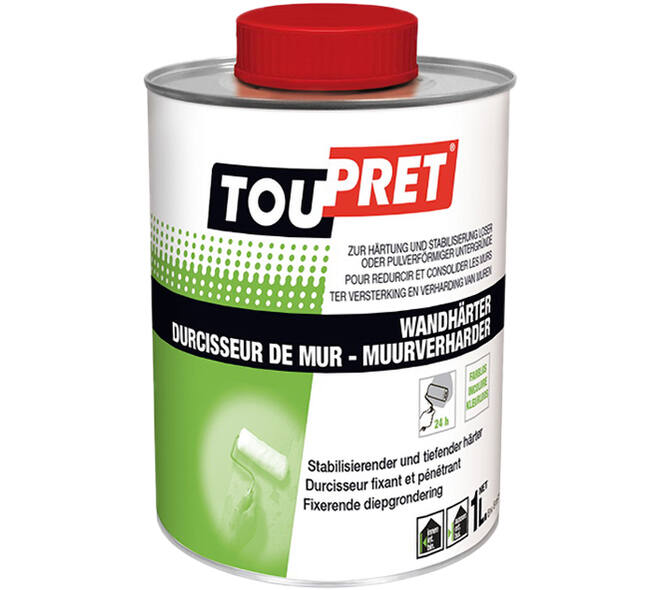 Toupret Muurverharder Fixerende Diepgrondering 1 L Blik (Binnen+Buiten)