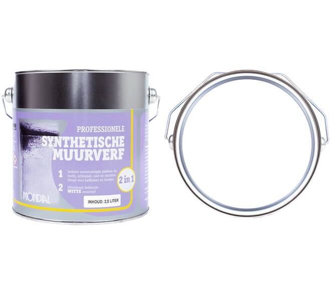 Mondial Synthetisch Muurverf Wit 2,5 L