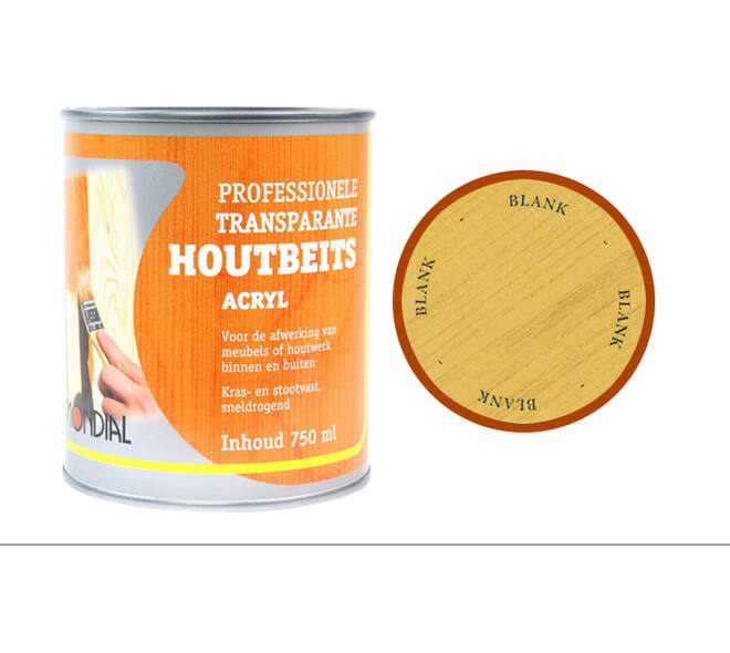 Mondial Transparante Houtbeits Acryl Blank 750 ml