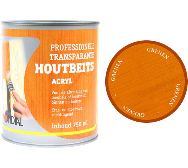 Mondial Transparante Houtbeits Acryl Grenen 750 ml