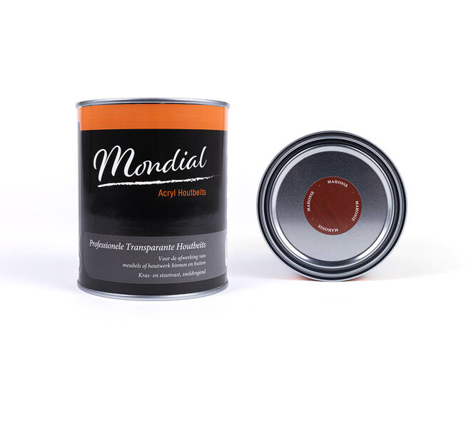 Mondial Transparante Houtbeits Acryl Mahonie 750 ml