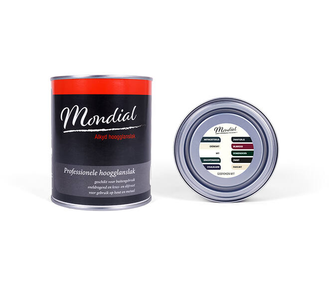 Mondial Hoogglans RAL9010 Gebroken Wit (Alkyd) 750 ml