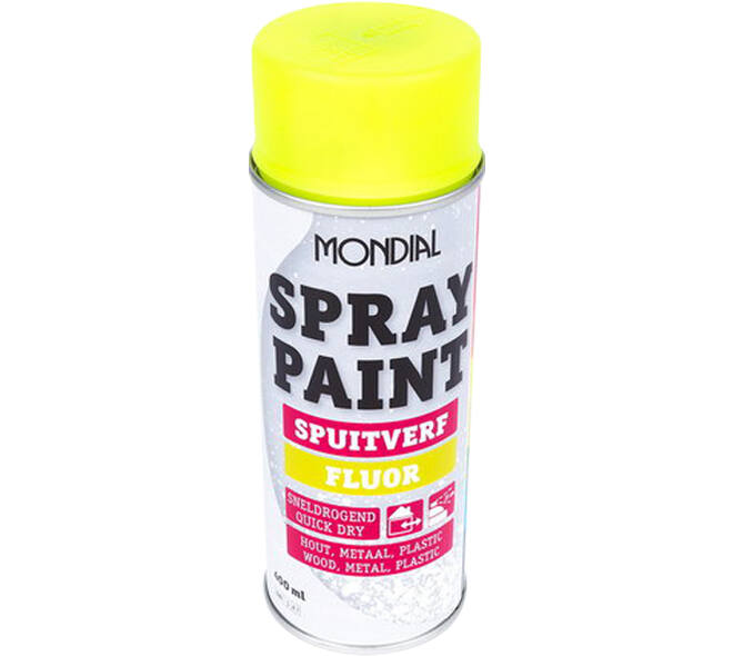 Mondial Spray Paint Fluor Geel 400 ml