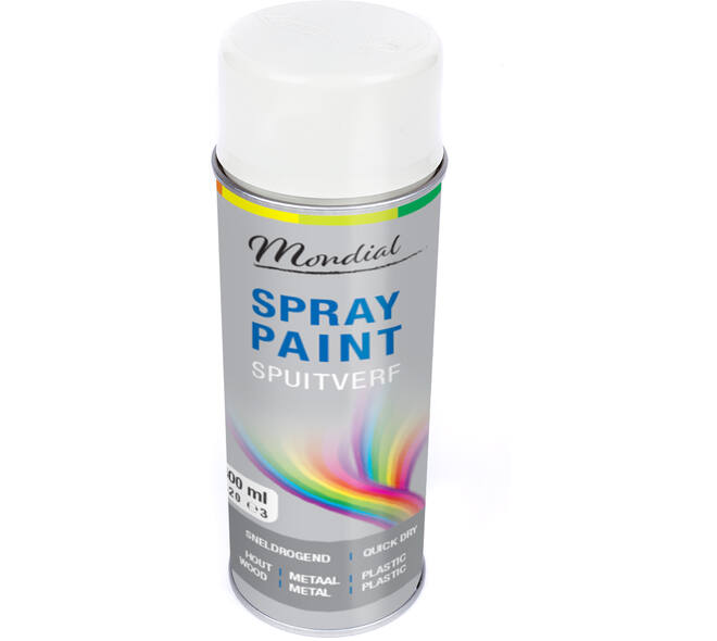Mondial Spray Paint Ral 9010 Hoogglans Wit 400 ml