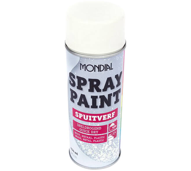 Mondial Spray Paint Ral 1013 Hoogglans Parelwit 400 ml