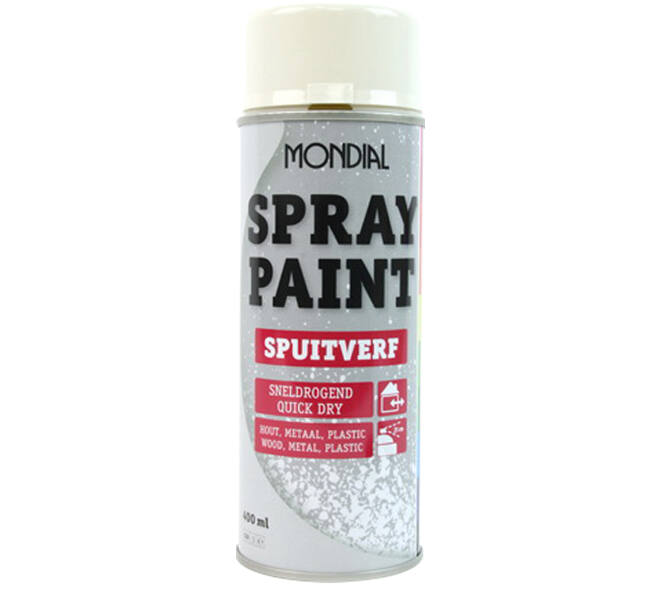 Mondial Spray Paint Ral 1013 Hoogglans Parelwit 400 ml