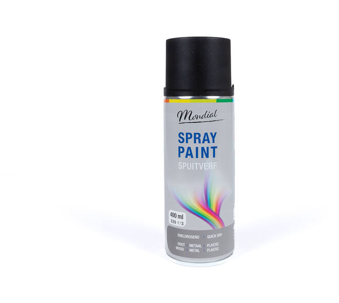 Mondial Spray Paint Ral 9005 Mat Zwart 400 ml