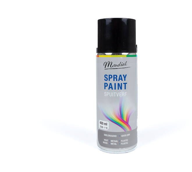 Mondial Spray Paint Ral 9005 Hoogglans Zwart 400 ml
