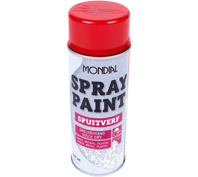 Mondial Spray Paint Ral 3000 Hoogglans Vuurrood 400 ml