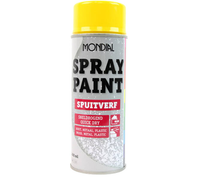 Mondial Spray Paint Ral 1021 Hoogglans Geel 400 ml