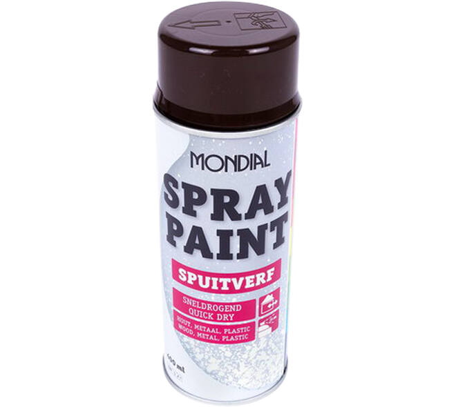 Mondial Spray Paint Ral 8017 Hoogglans Chocoladebruin 400 ml