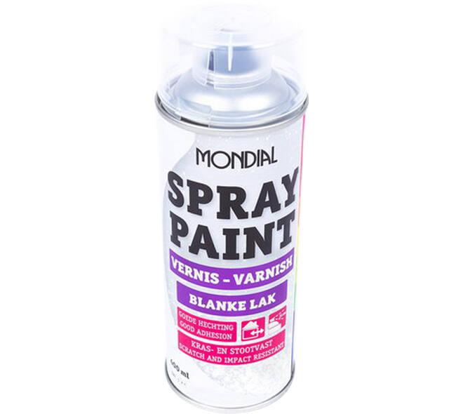 Mondial Spray Paint Blanke Lak Hoogglans 400 ml