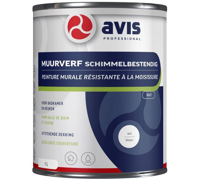 Avis muurverf Anti-Schimmel 1 L