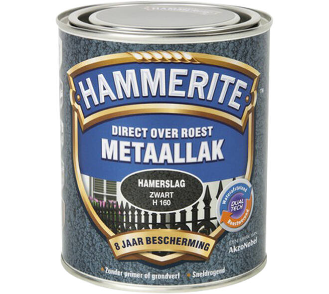 Hammerite Hamerslag Zwart H160 750 ml