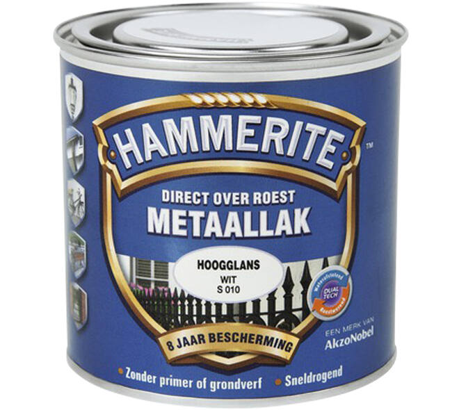 Hammerite Hoogglans Wit S010 250 ml