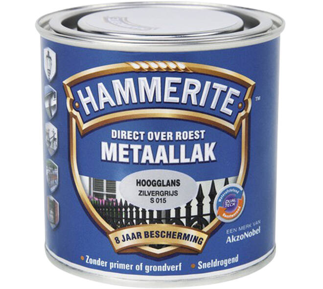Hammerite Hoogglans Zilver Grijs S015 250 ml