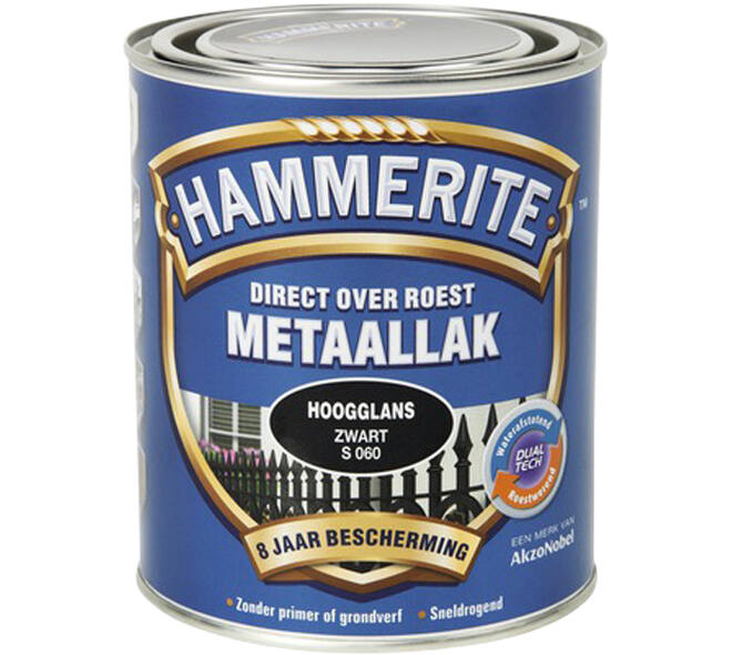 Hammerite Hoogglans Zwart S060 750 ml
