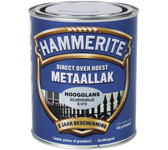 Hammerite Hoogglans Zilver Grijs S015 750 ml