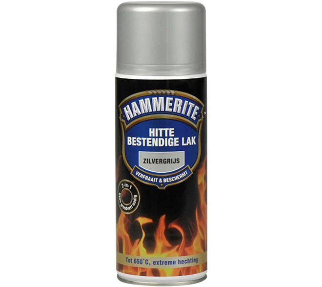 Hammerite Hittebestendige Lak Zilver Grijs 400 ml