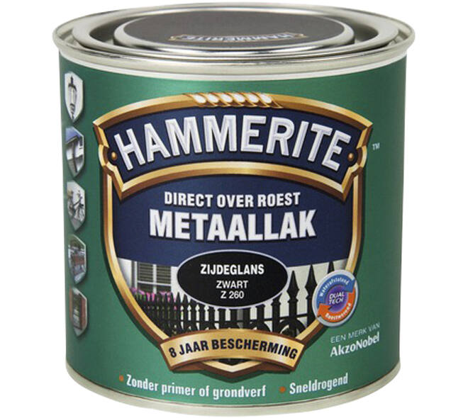 Hammerite Zijdeglans Zwart Z260 250 ml