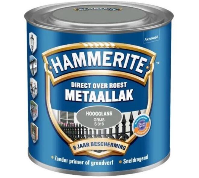 Hammerite Hoogglans Grijs S018 250 ml