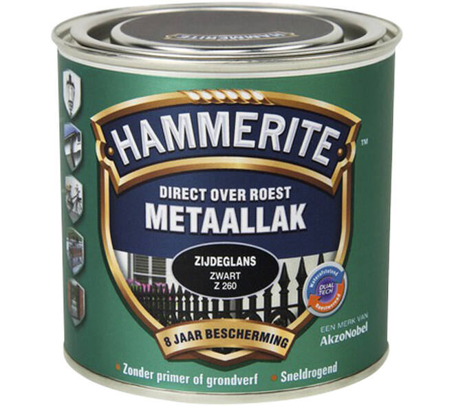 Hammerite Zijdeglans Zwart Z260 750 ml