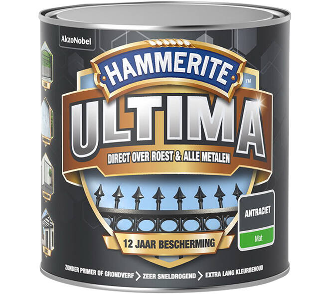 Hammerite Ultima Mat Antraciet 250 ml