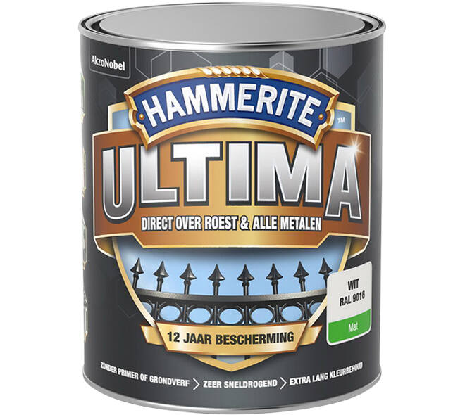 Hammerite Ultima Mat Wit RAL9016 750 ml