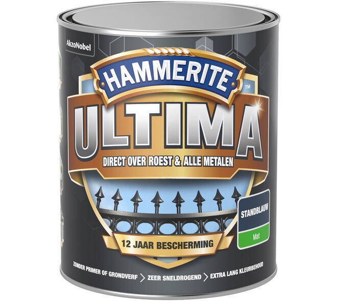 Hammerite Ultima Mat Staal Blauw 750 ml