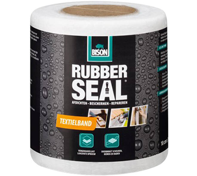 Bison Rubber Seal Textielband 10 cmx10 m