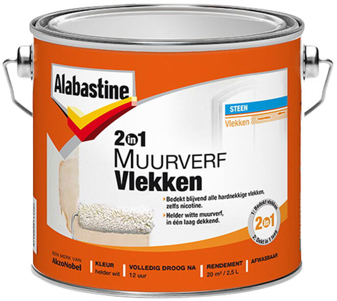 Alabastine 2In1 Muurverf Vlekken 2,5 L