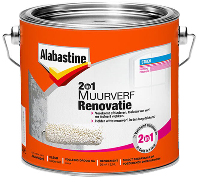 Alabastine 2In1 Muurverf Renovatie 2,5 L